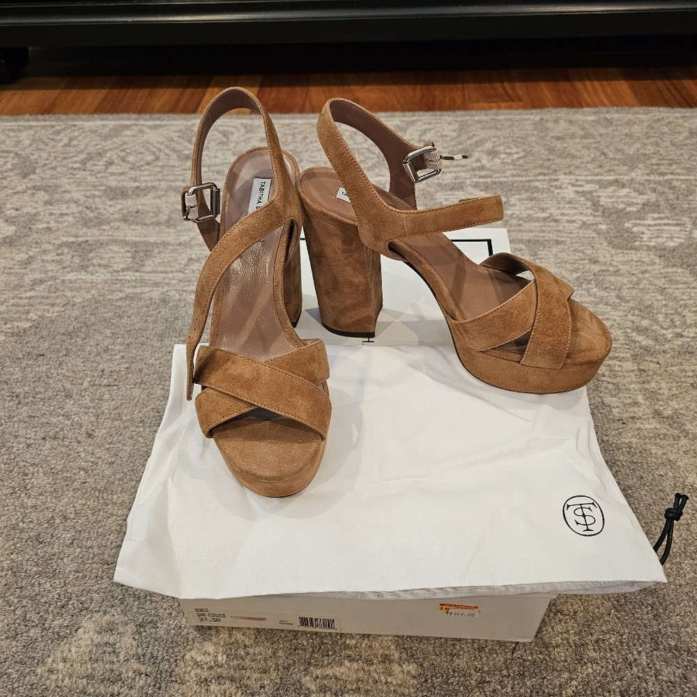 Tabitha Simmons Block Suede Heels